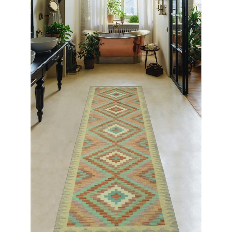 Sun Faded Flatweave Artie Red/Beige Runner - 2'8" x 9'9"