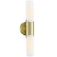 preview thumbnail 11 of 18, 2-Light 16-inch Modern/Contemporary ADA Brushed Nickel Bath Vanity Light Bar with White Opal Glass