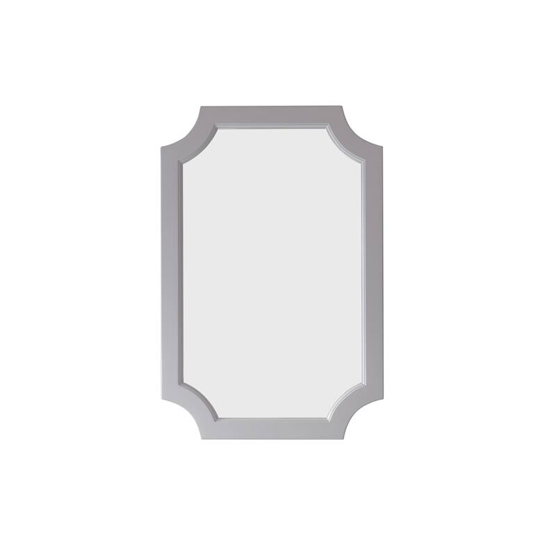 Grossetto 24" Irregular Farmhouse Bathroom/Vanity framed Wall Mounted Mirror in Paris Grey - 24 inches