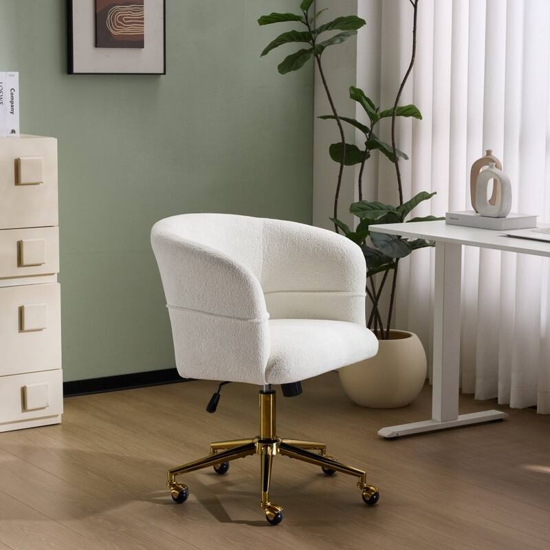 22.64 Inch Velvet Ring Backrest Swivel Office Chair