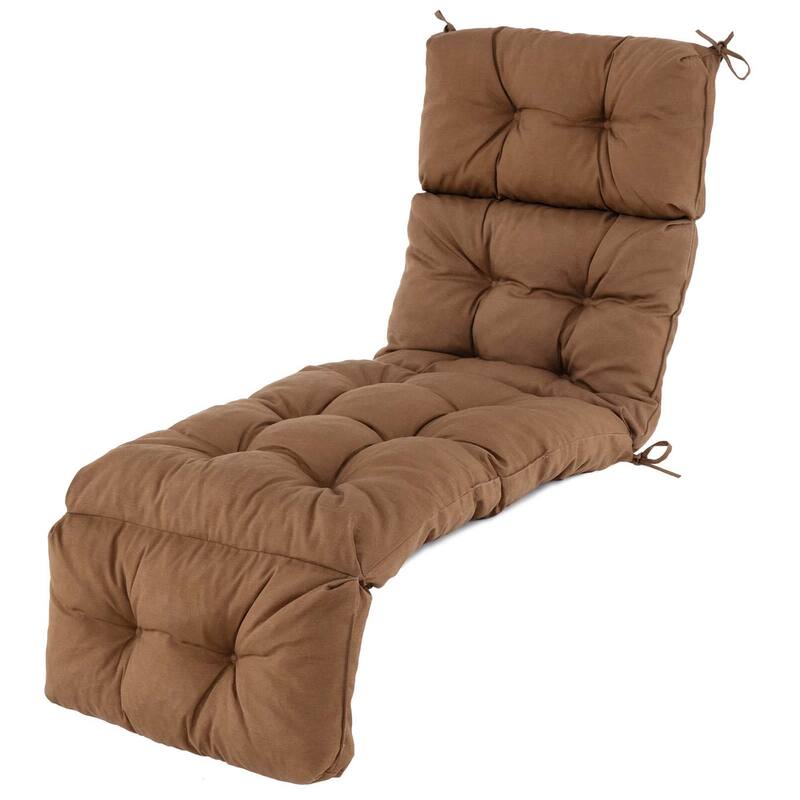 Gymax 73'' Lounge Chaise Cushion Padded Recliner Cushion - Brown