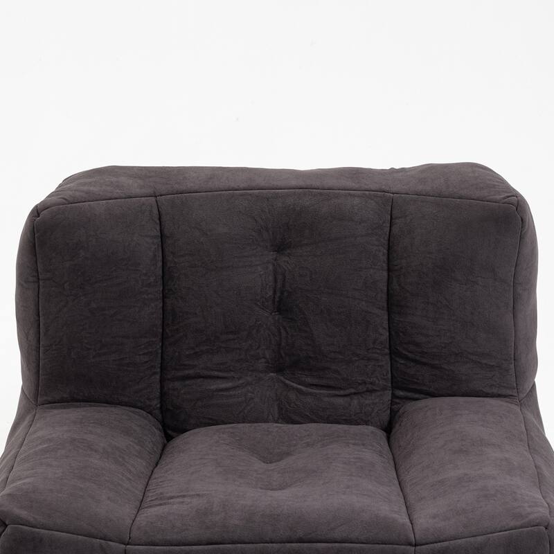 Comfortable Fluffy Bean Bag Chair with ottoman for living room