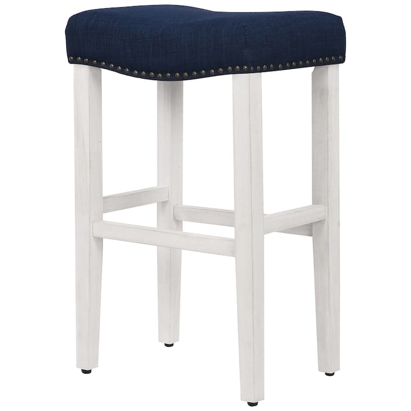 Jameson Upholstered Polyester Antique White 29 Inch Bar Stool (Set Of 2)