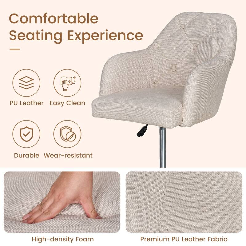 VECELO Swivel Wingback Tilting Drafting Chairs 32.28"-40.16" Adjustable Height Diamond Tufted Back Naihead Home Office Chairs