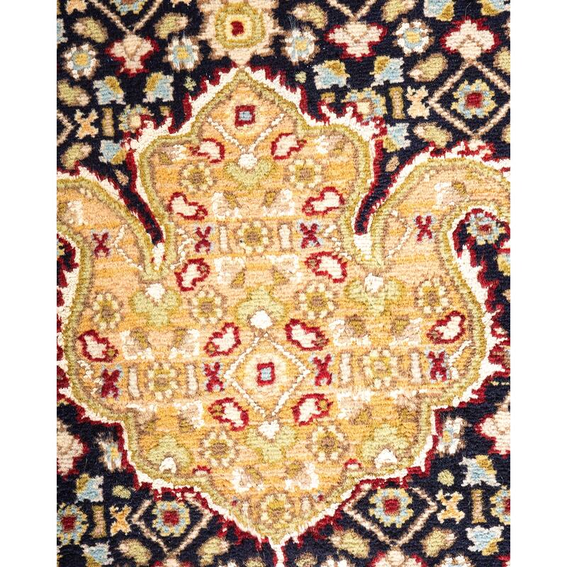 Overton Hand Knotted Wool Vintage Inspired Traditional Mogul Black Area Rug - 8 x 10