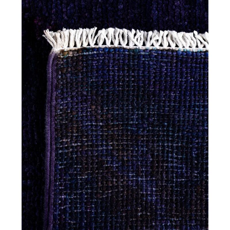 Overdyed One-of-a-Kind Hand-Knotted Area Rug - Purple - 2' 6" x 6' 4"