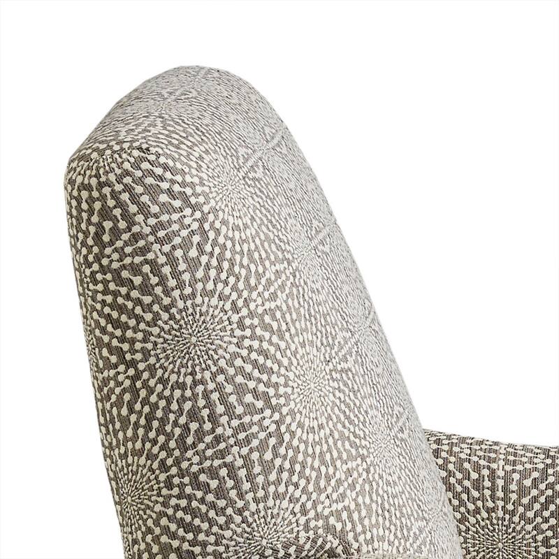 Roomfitters Upholstered Manual Push Back Recliner Armchair with Geometric Pattern and Wood Legs, Beige Multi