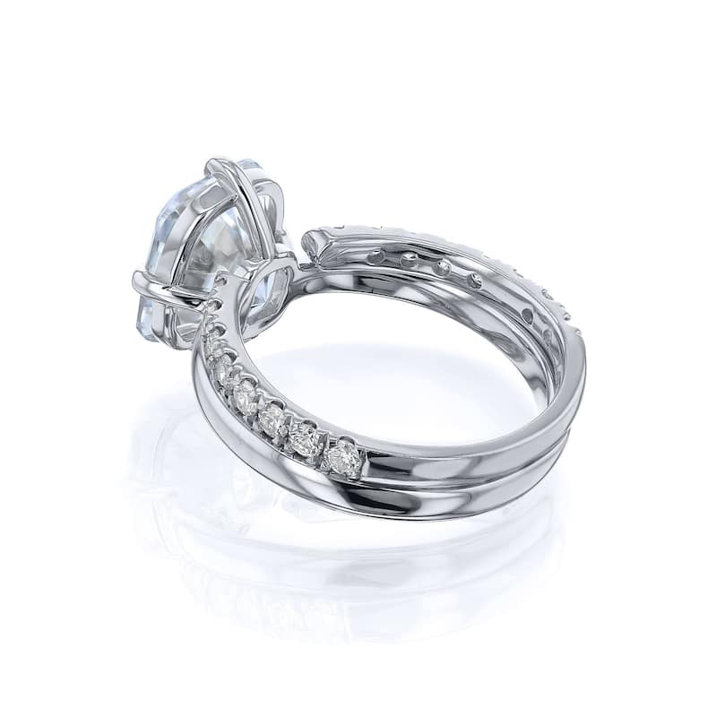 Kobelli 3.4 Carats Old Mine Lab Grown Diamond Certified 14k Solid Gold Candlelight 2pc Bridal Set