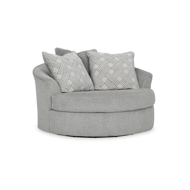Signature Design by Ashley Casselbury Cement Oversized Swivel Accent Chair - 56" W x 55" D x 39" H