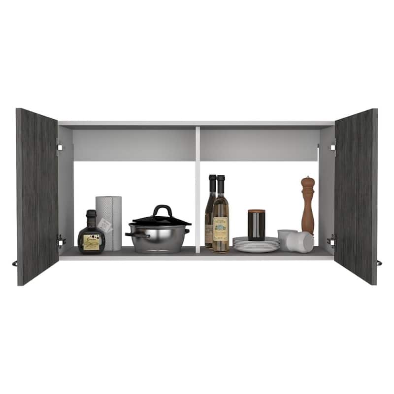 Wall Cabinet with Two Doors, Two Internal Shelves, Space-Efficient Storage