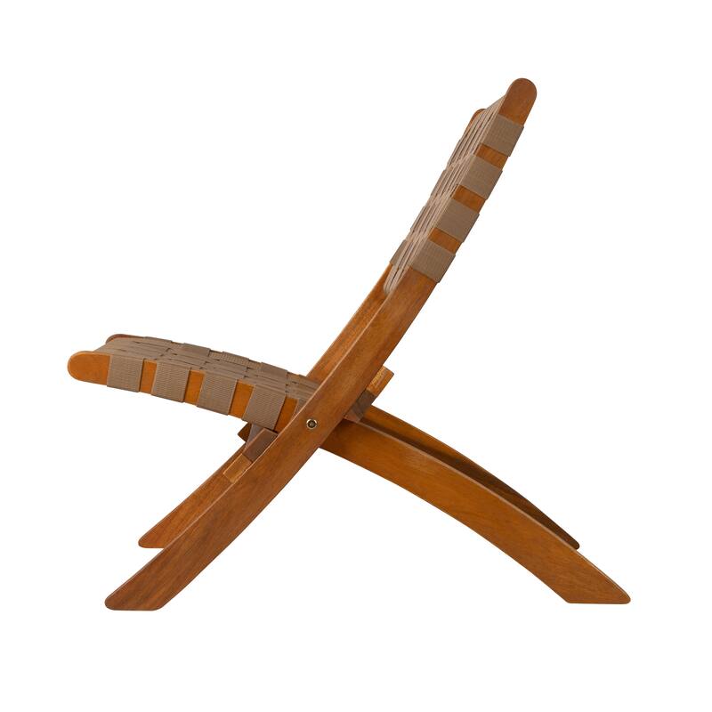 Sava Indoor-Outdoor Folding Chair in Brown Webbing