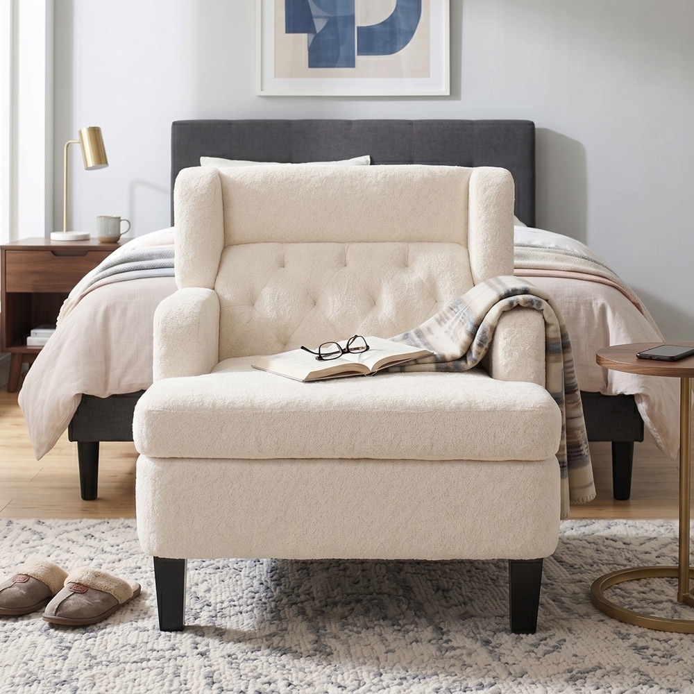 Upholstered Accent Chair Tufted Armchair for Living Room and Bedroom
