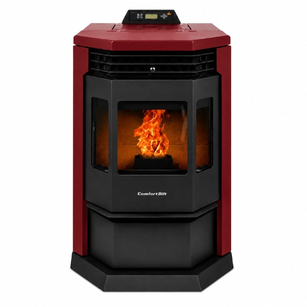 ComfortBilt HP22 2,800 sq. ft. Pellet Stove with 55-lb Hopper in Burgundy