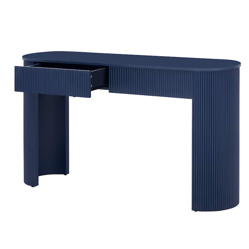 Fluted Design 54" Entryway Table with and Storage Drawers