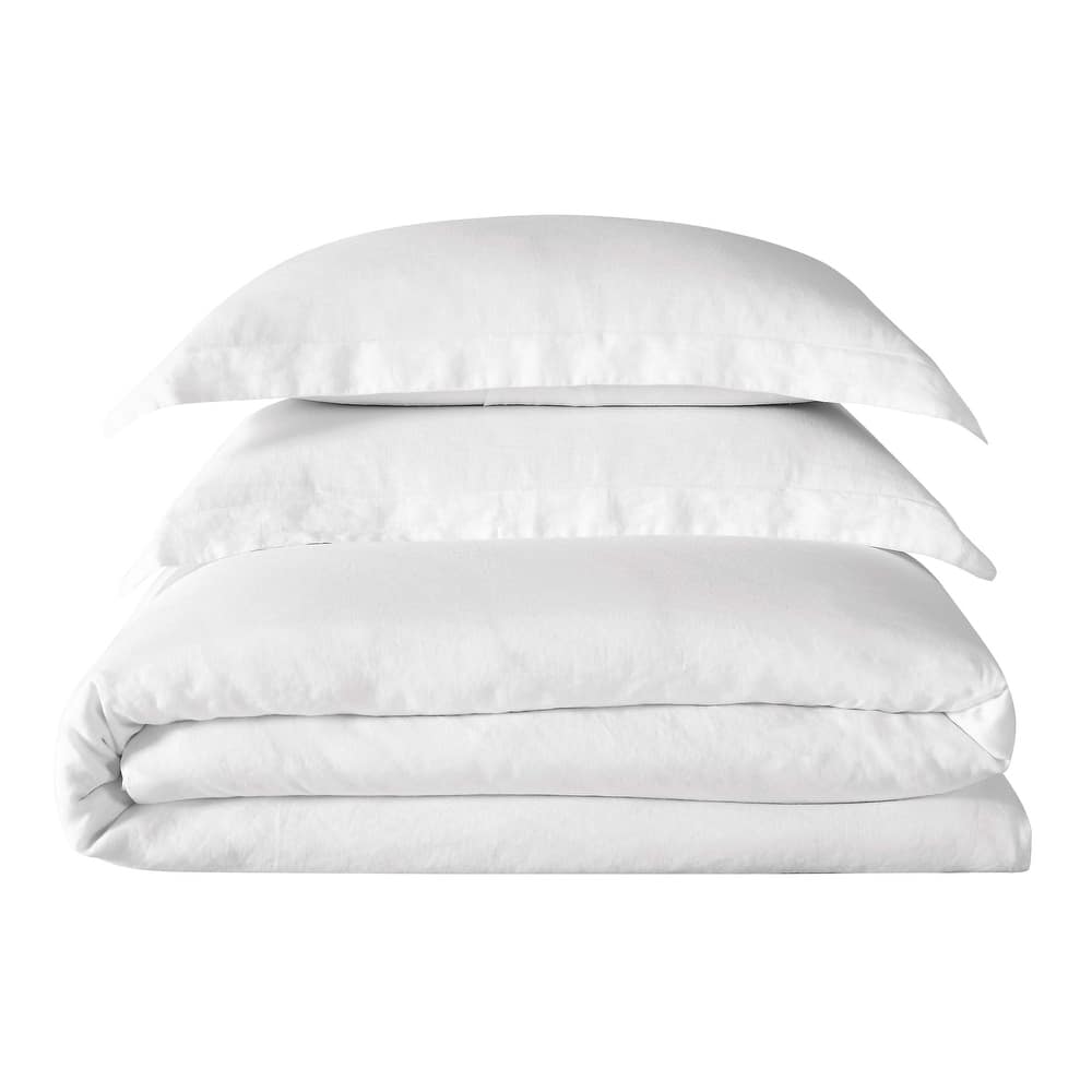 Brooklyn Loom Natural Flax Linen 3-piece Duvet Cover Set