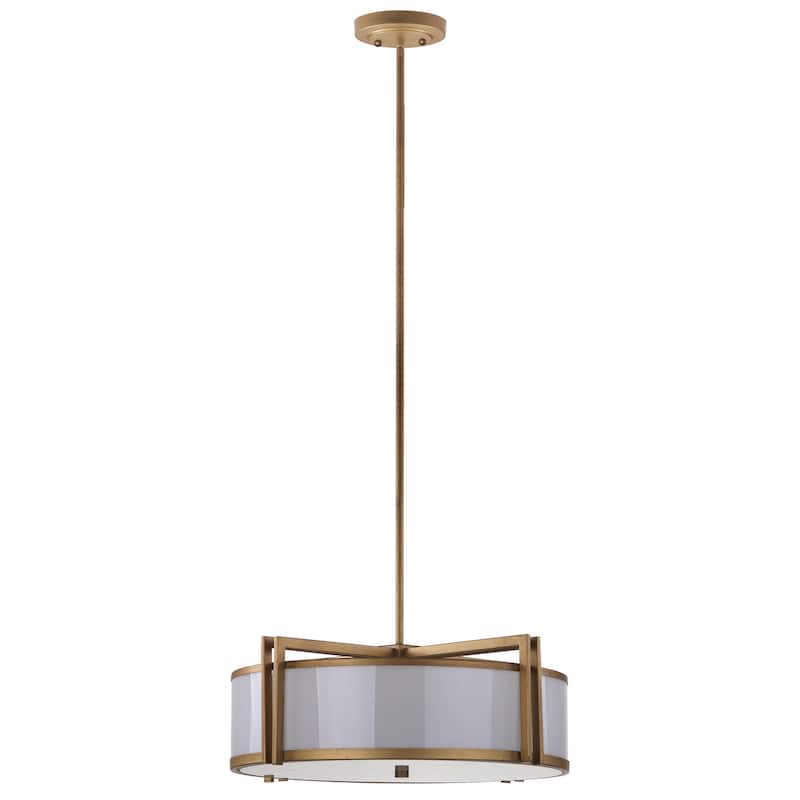 SAFAVIEH Lighting Latrice Adjustable 5-Light Drum Gold Pendant - 21"x21"x9.875-45.875" - Antique Gold - 21Wx21Dx46H