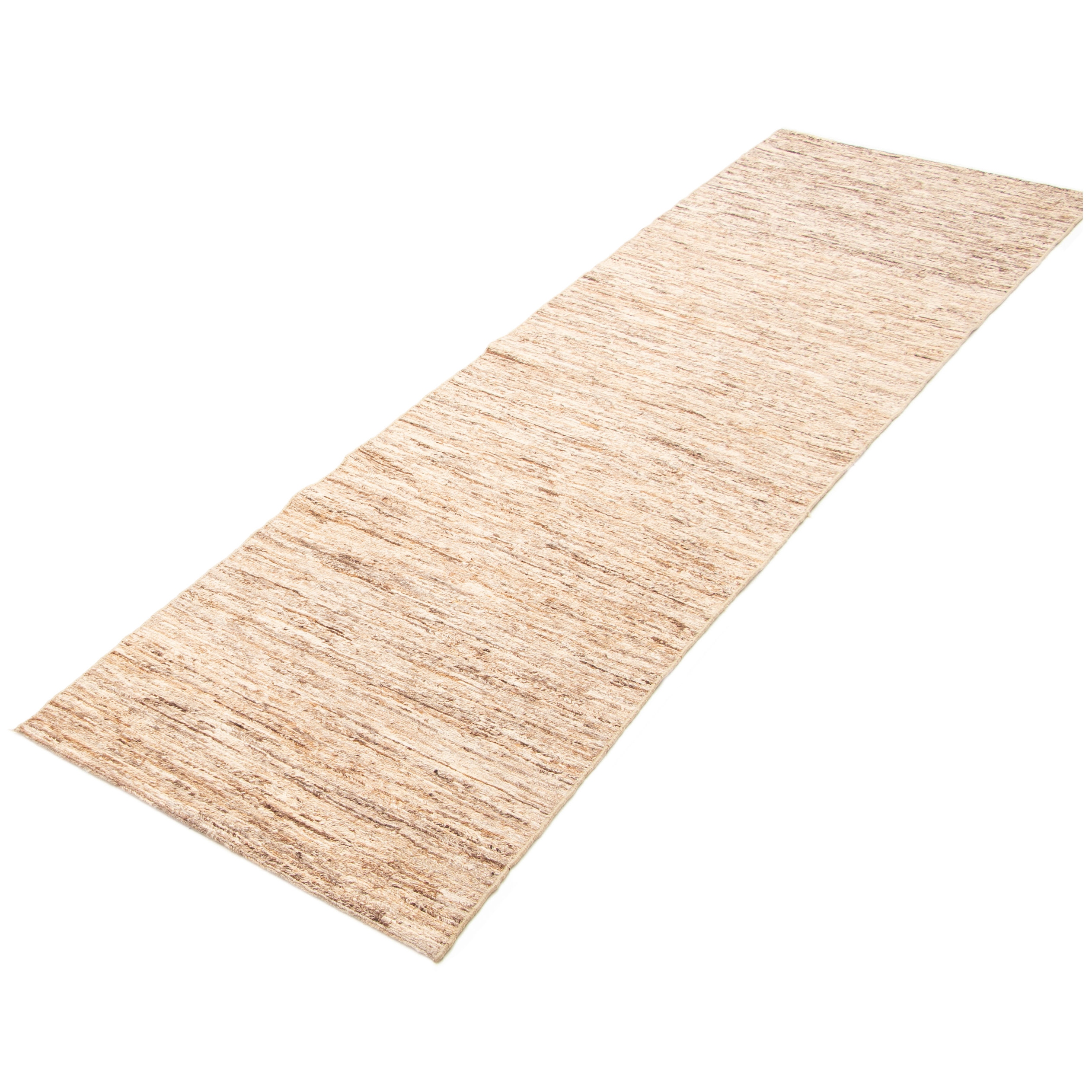 ECARPETGALLERY Flat-Weave Natural Light Khaki Wool Tapestry Kilim - 3'2 x 11'3