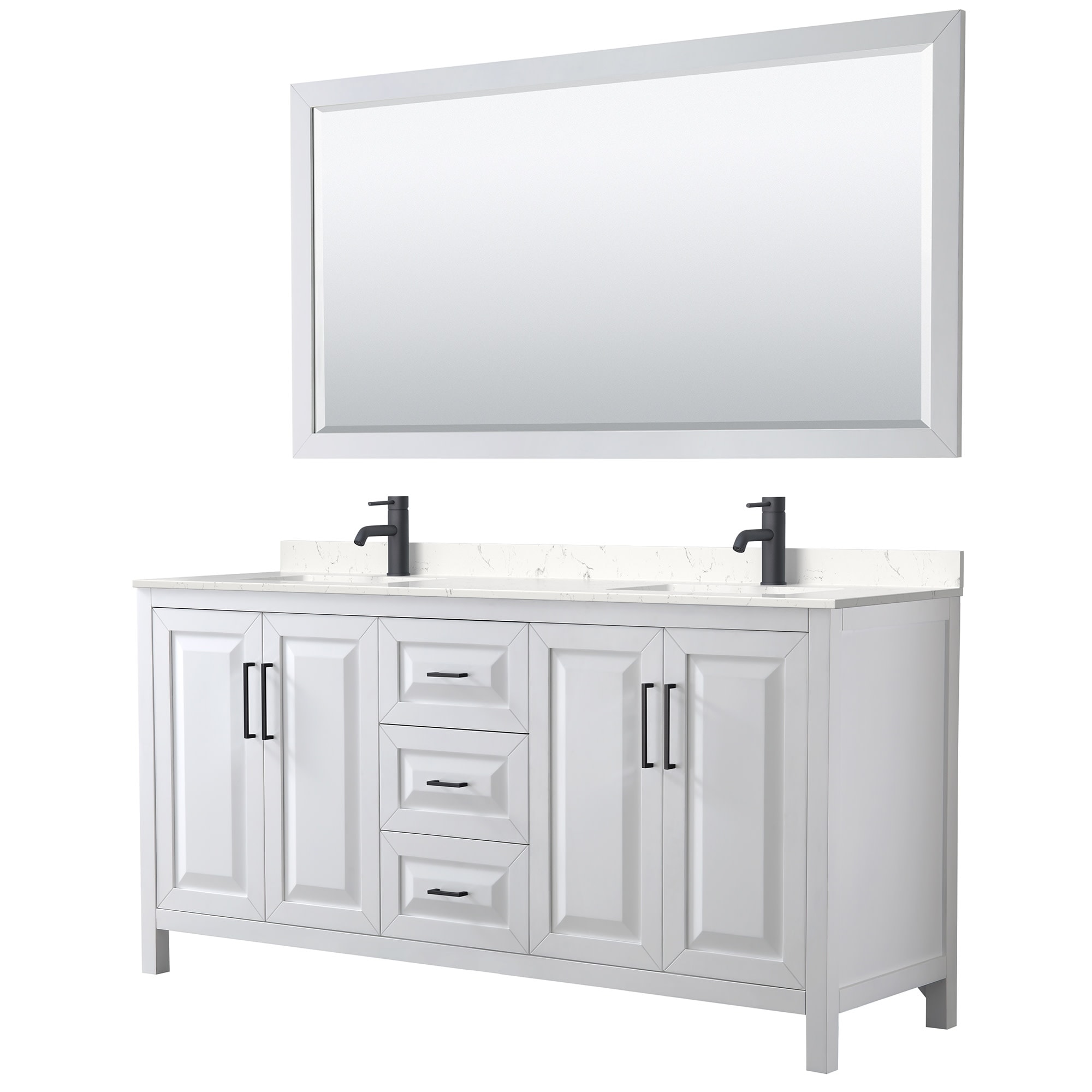 Wyndham Collection Daria 72" Free Standing Double Basin Vanity Set