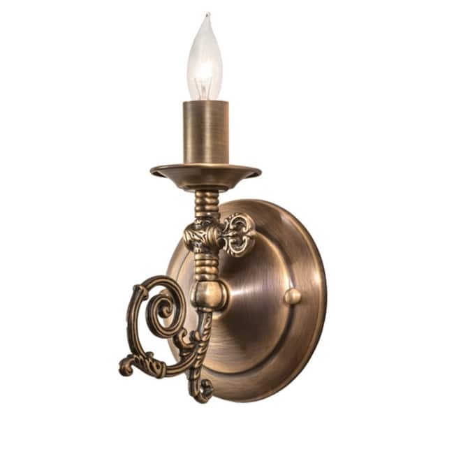 Meyda Tiffany 252549 7" Tall Wall Sconce - Antique Brass