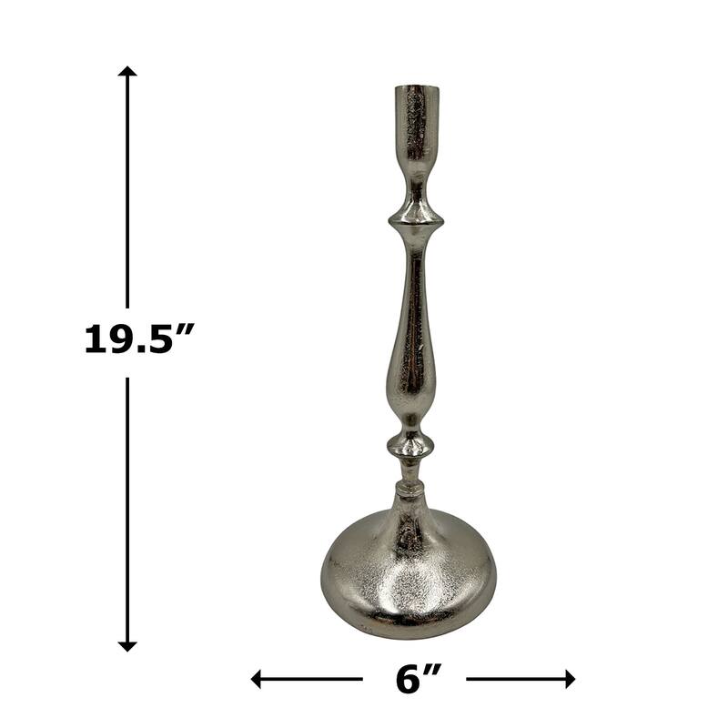20 Inch Decorative Handmade Aluminum Modern Artistic Candle holder Set of 2 - 6 x 6 x 19.5 in