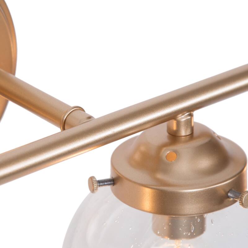 Bela Modern 3-Light Gold Globe Glass Bathroom Vanity Light Dimmable Wall Sconce