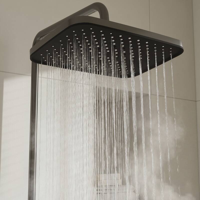 Shower System with LED Temperature Display, 4 Function Shower Panel Waterfall Tub Spout,Shower Faucet Set