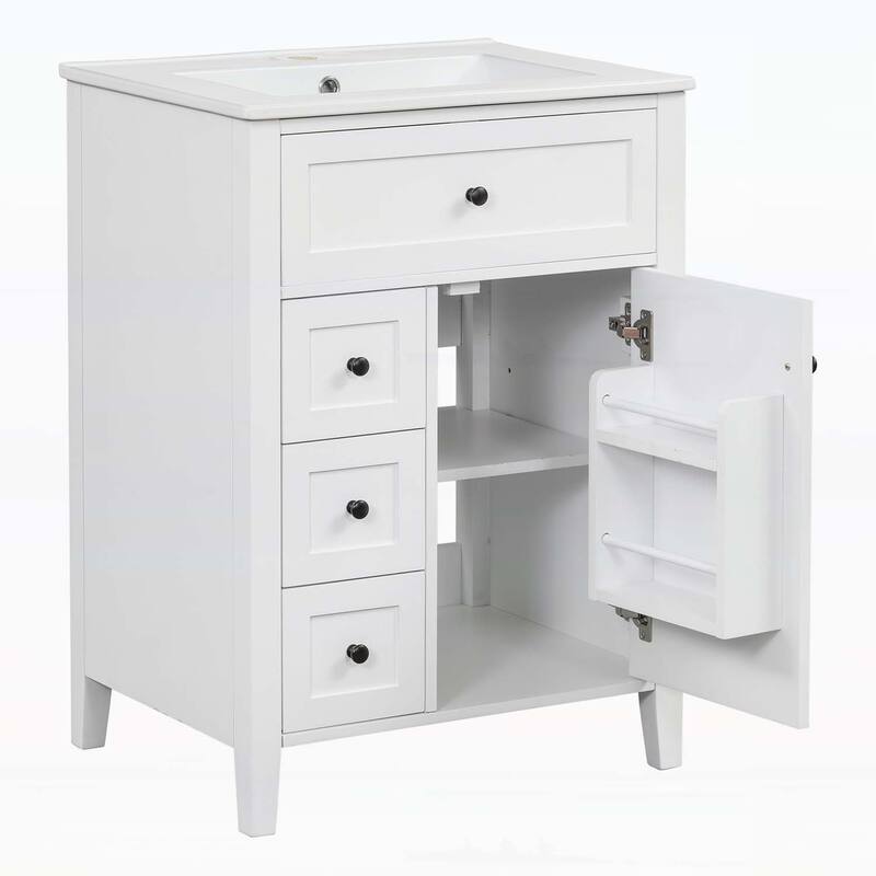 24" Black Bathroom Vanity with Sink