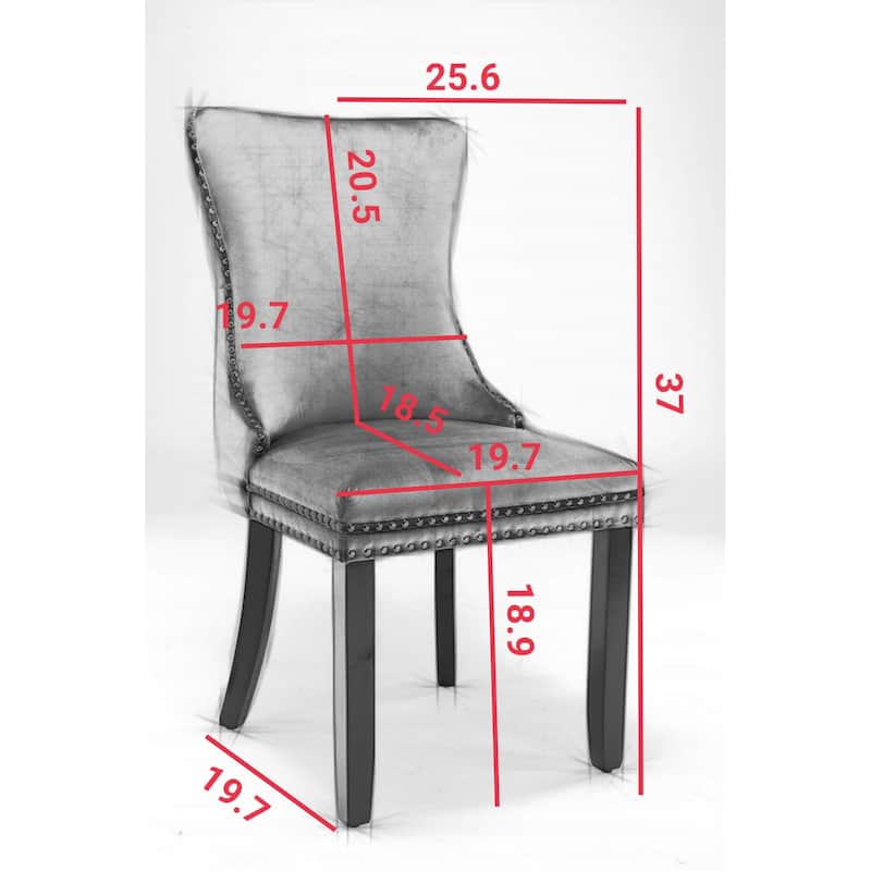 Set of 2 Modern Upholstered Accent Armless Tufted Dining Chairs