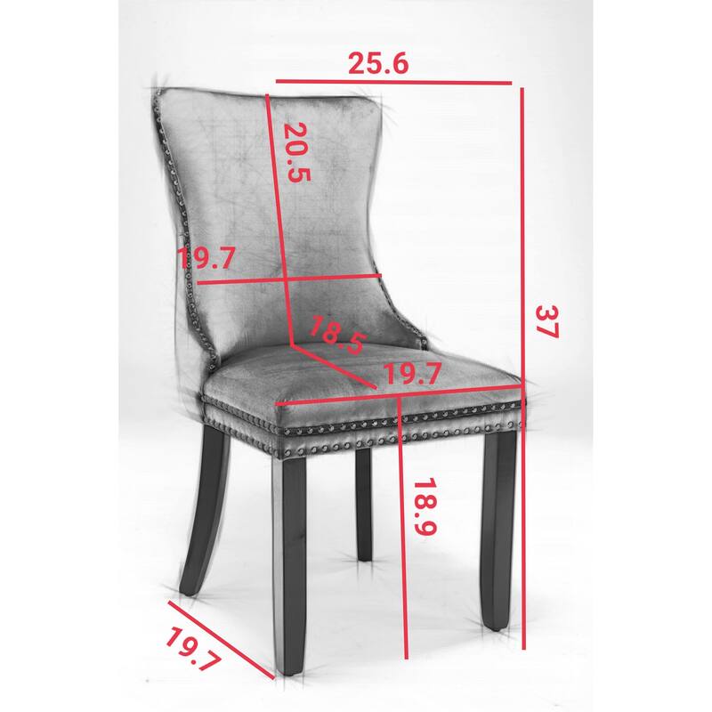 Set of 2 Modern Upholstered Accent Armless Tufted Dining Chairs