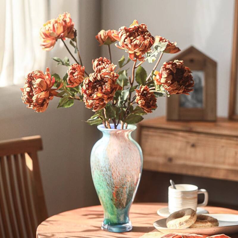 RusticReach Two-Head Seattle Dahlia Flower Stem 26.7" Tall