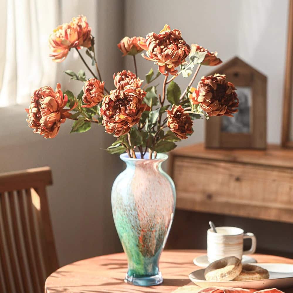 RusticReach Two-Head Seattle Dahlia Flower Stem 26.7" Tall