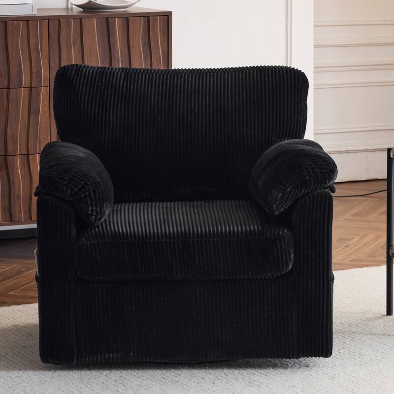 33 Inch Oversized Swivel Chenille Lounge Chair - Comfortable Rotatable Single Sofa Chair for Small Spaces