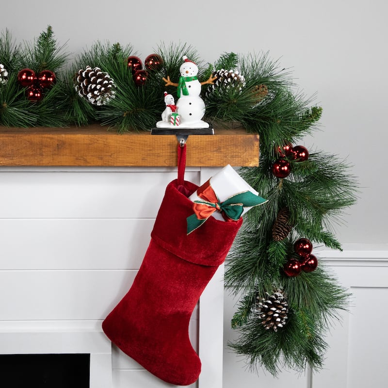 6" Snowman and Puppy Christmas Stocking Holder