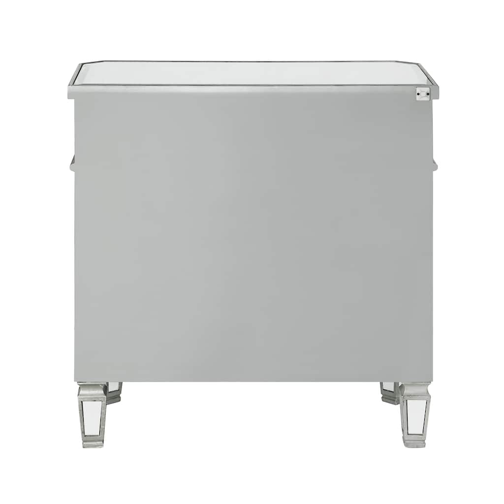 Linon Cascade Mirrored Glass Double Door Console Table