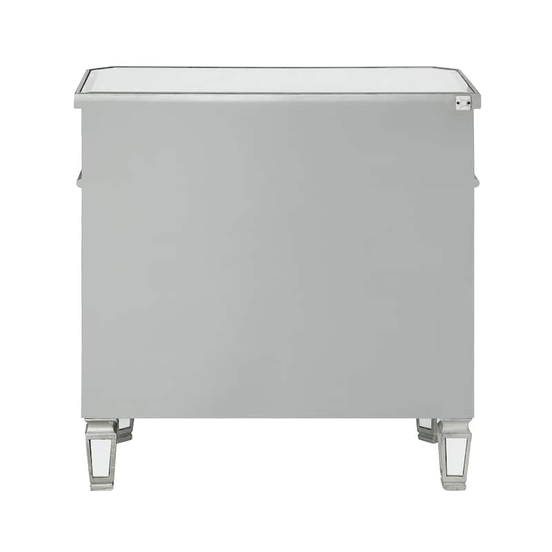 Linon Cascade Mirrored Glass Double Door Console Table