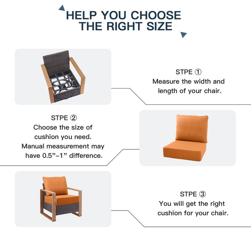 Pocassy 22"x24"x6" Thick Cushions Pillows Indoor & Outdoor Cushion