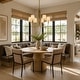 preview thumbnail 3 of 19, Mid-Century Modern Gold 6/8-Light French Chandelier Fabric Pendant Lights for Dining Room