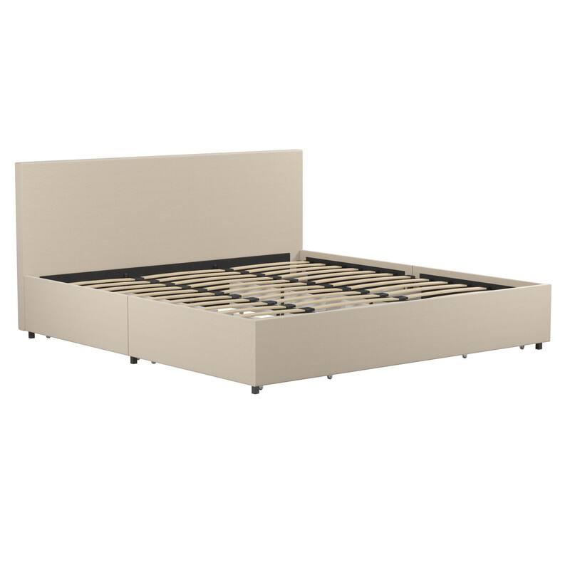 Novogratz Kelly Upholstered Bed with Storage Drawers On Sale Bed