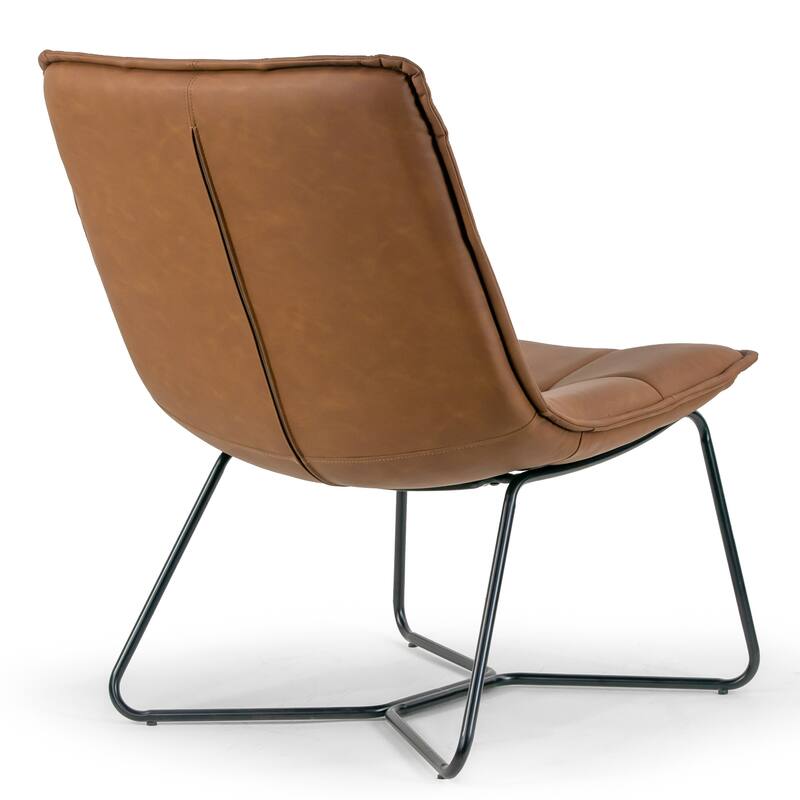 Aurele Armless Accent Chair with Black Metal Legs