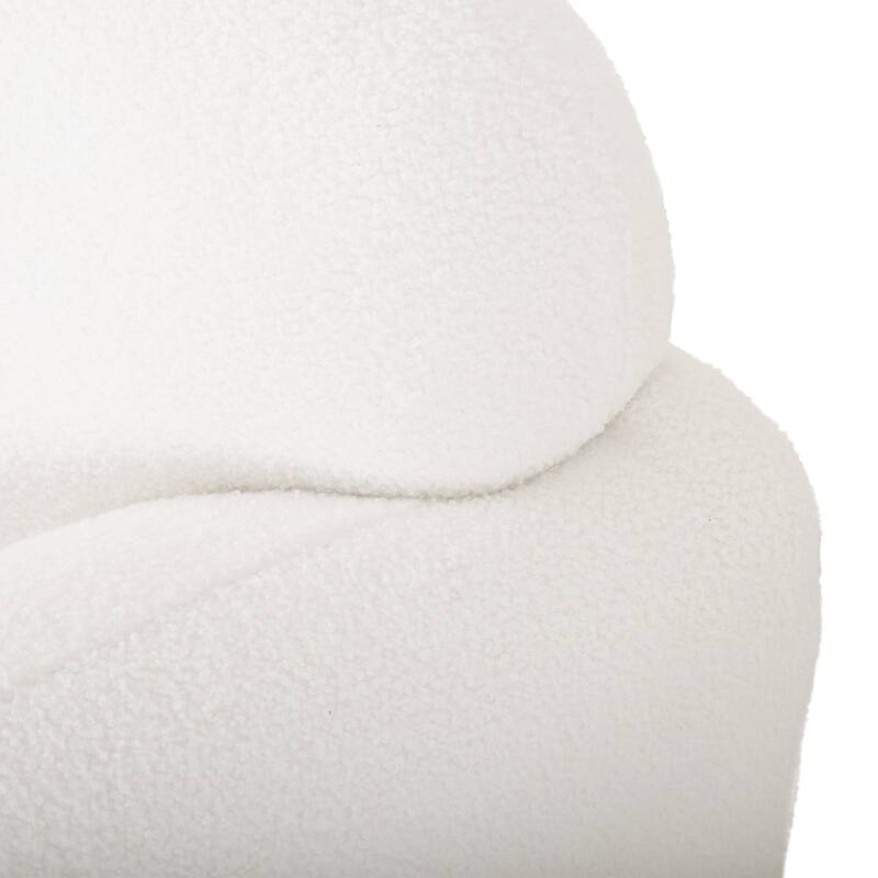 White Polyester Loveseat with Contemporary Design
