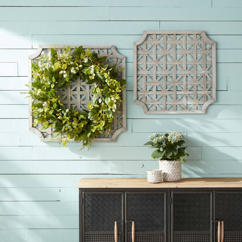 Woven Wood Wall Hanging (Set of 2) - Multi-Color