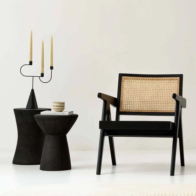 Chandi Rattan Accent Lounge Chair - Black