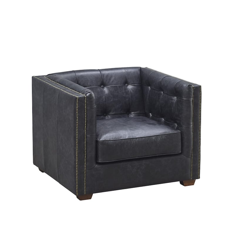 Tuxedo Leather Arm Chair
