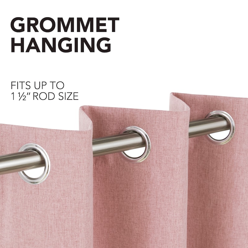 Deconovo Faux Linen Total Blackout Grommet Curtain (2 Panels)