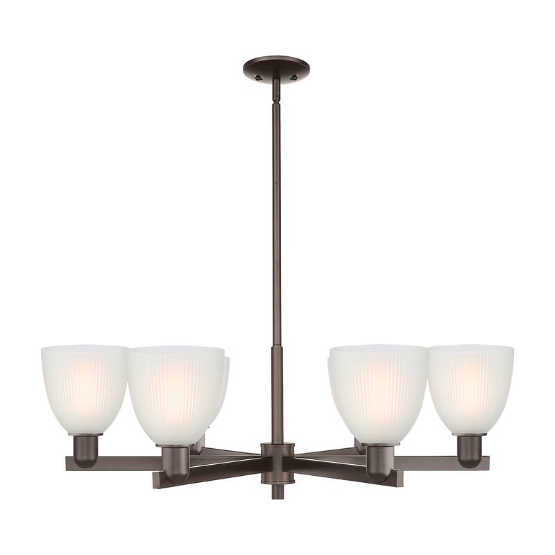 Innovations Lighting Endless Possibilities Arcadia - Castile - 6 Light 36" Stem Hung Chandelier - Oil Rubbed Bronze/White