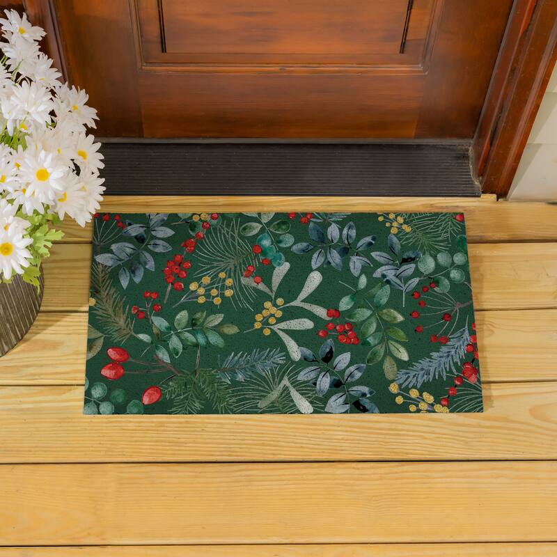 Festive Foliage PVC Door Mat - 28" x 16"