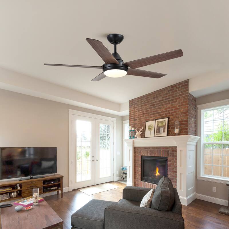 YUHAO Modern Indoor 48 in. Integrated LED Ceiling Fan with Remote Control - 48 INCHES