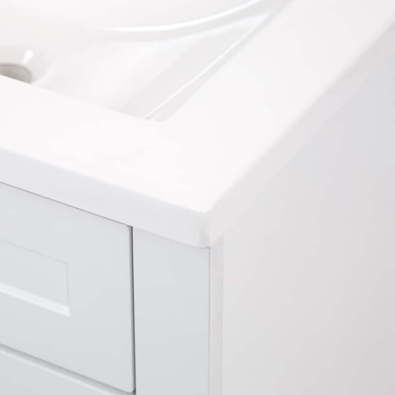 Spring Mill Cabinets Wyre 24" 2-Door Bathroom Vanity With White Sink Top