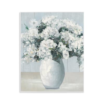Stupell Timeless White Flower Vase Wall Plaque Art Design By Sally Swatland