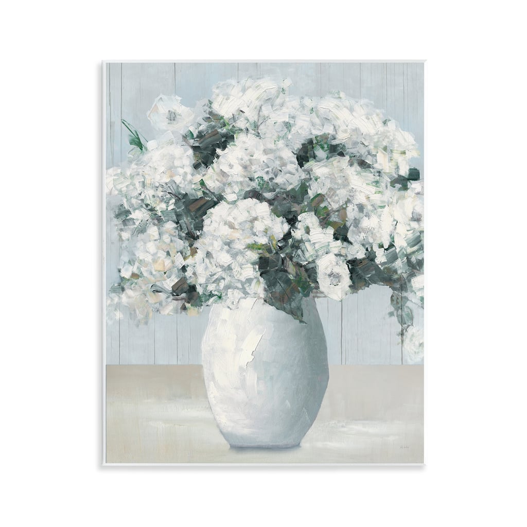 Stupell Timeless White Flower Vase Wall Plaque Art Design By Sally Swatland